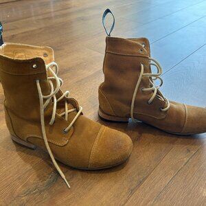 John Fluevog Tan Lace Up Boots